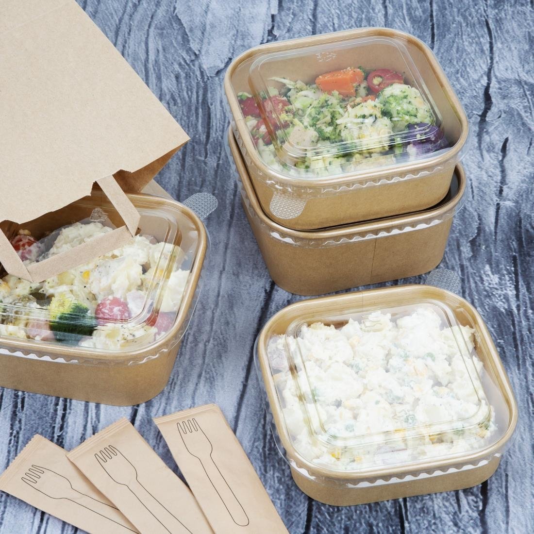  Fiesta Recyclingf&auml;hige quadratische Beh&auml;lterbasen 1400ml (300 St&uuml;ck) 