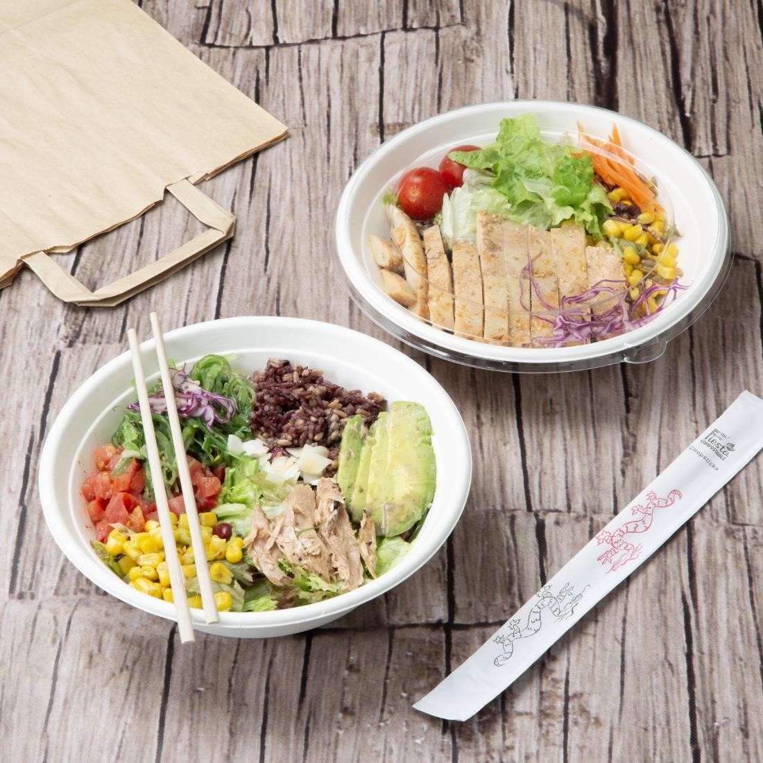  Fiesta Recyclable PET Lids f&uuml;r Poke Bowl Bases 24/32oz (50 St&uuml;ck) 