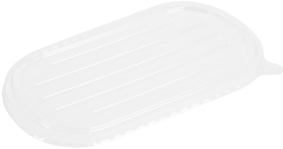  Fiesta Recyclable PET-Deckel f&uuml;r Bagasse-Ovalbeh&auml;lter (100 St&uuml;ck) 