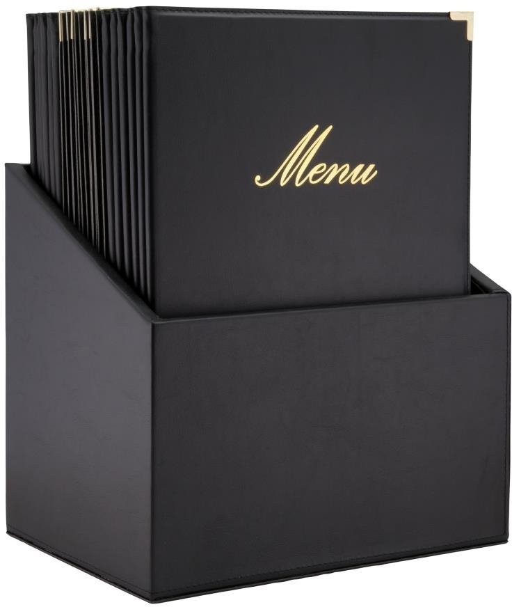  Securit Classic Lederset mit 20 Men&uuml;kartenhaltern 4x A4 in 1er Box (inkl. 1 Doppeleinlage) 