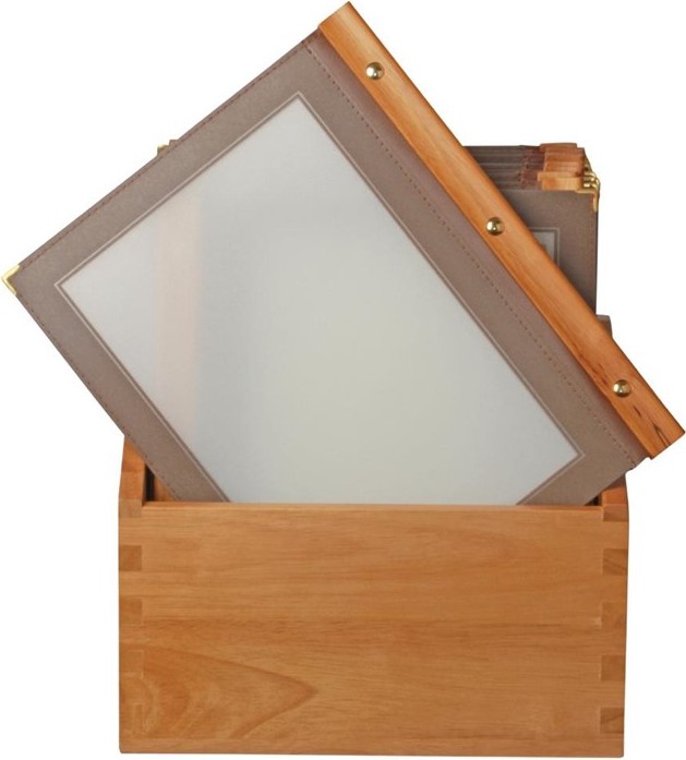 Securit Men&uuml;mappen mit Holzbox braun A4 