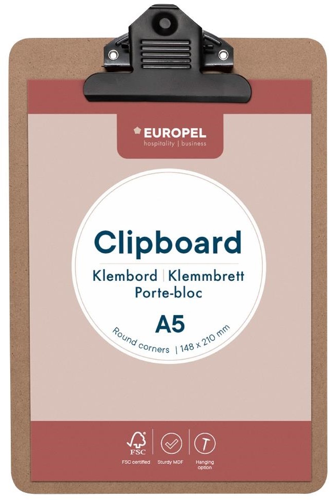  Europel Klemmbrett A5 hochformat Holz 148 x 210 mm 