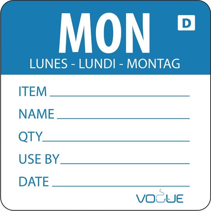  Vogue aufl&ouml;sbare Etiketten Montag blau 