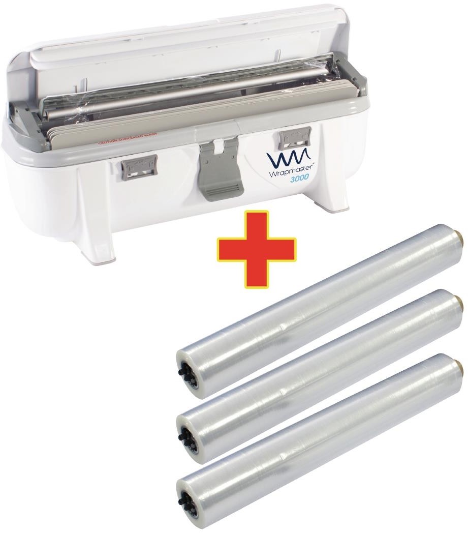 Wrapmaster 3000 Abroller und 3 x 300 m Frischhaltefolie 