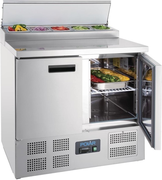  Polar Serie G Pizzak&uuml;hltisch Saladette 2-t&uuml;rig 254L 