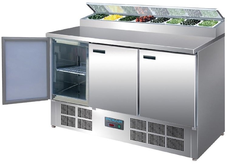  Polar Serie G gek&uuml;hlte Saladette und Pizzatisch 390 Liter 