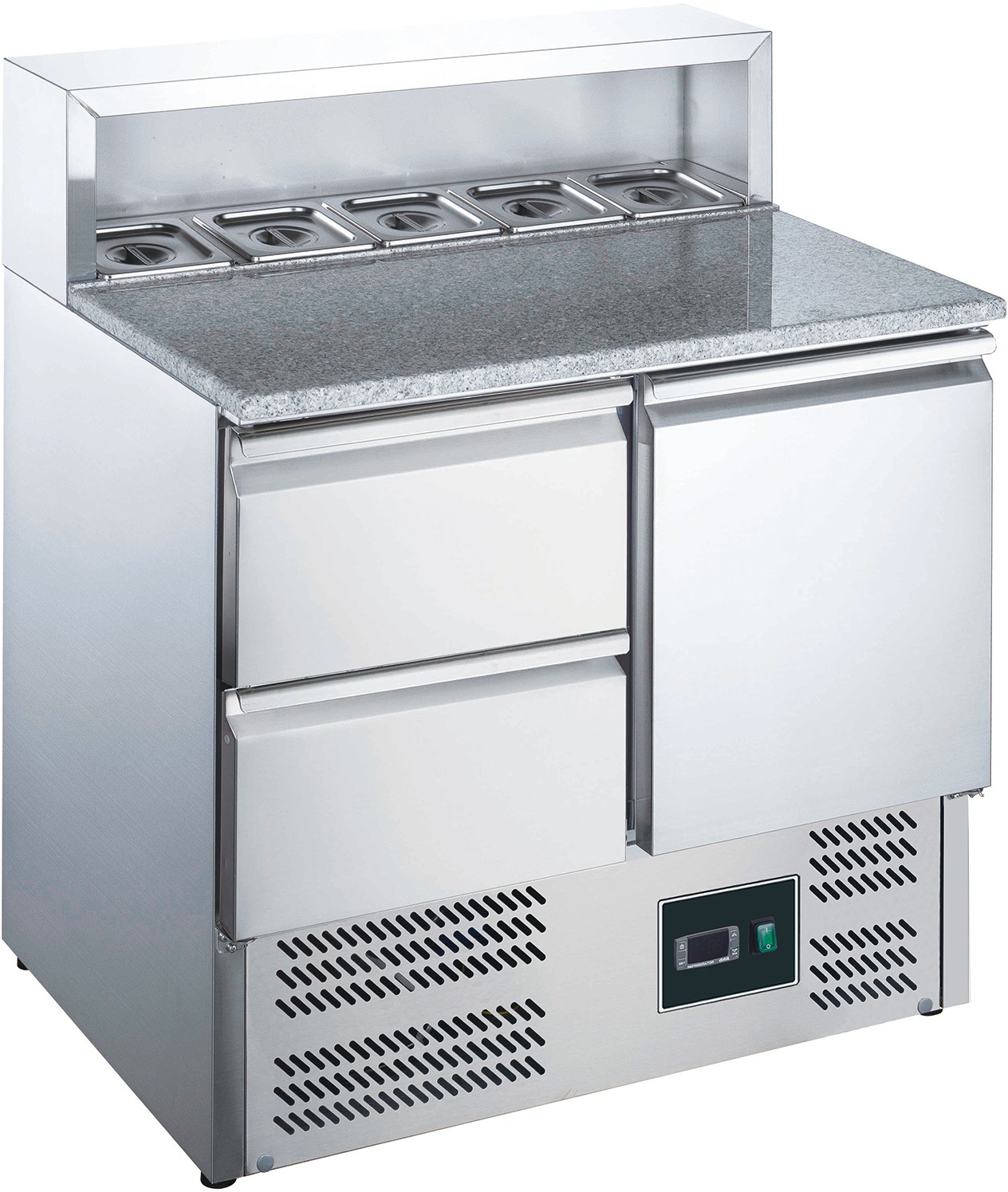  Saro Pizzatisch, 1 T&uuml;r + 2 Schubladen, mit Aufsatz,  Modell EPS 900 1/2 