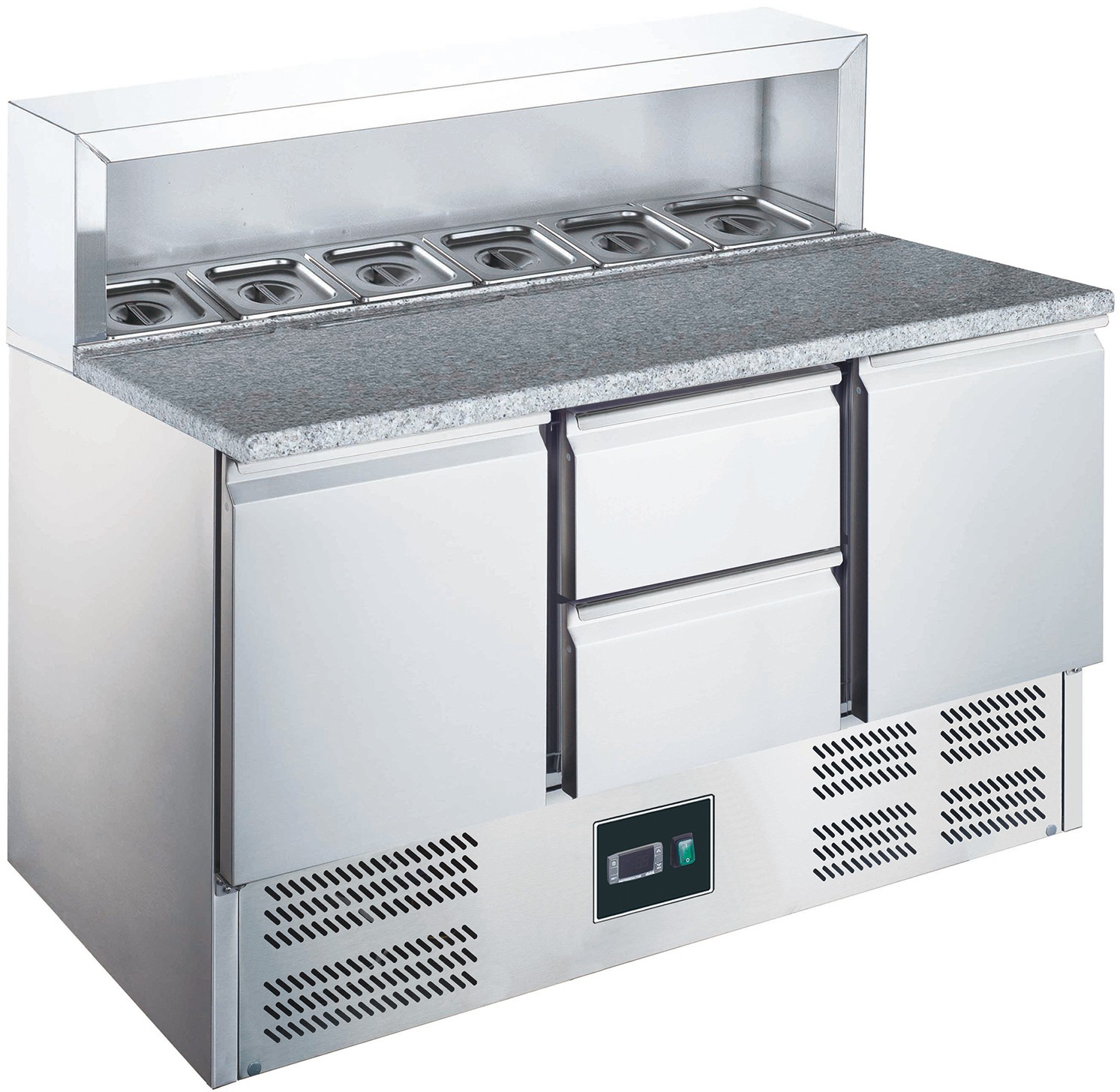  Saro Pizzatisch, 2 T&uuml;ren + 2 Schubladen, mit Aufsatz,  Modell EPS 903 2/2 