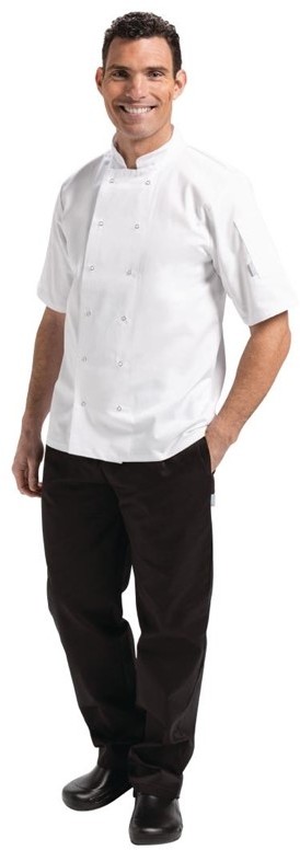  Whites Vegas Kochjacke kurze &Auml;rmel wei&szlig; 