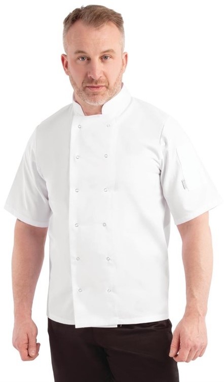  Whites Vegas Kochjacke kurze &Auml;rmel wei&szlig; 