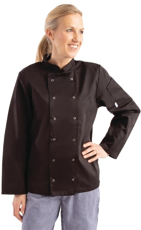  Whites Vegas Kochjacke lange &Auml;rmel schwarz 