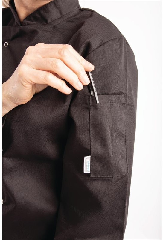  Whites Vegas Kochjacke lange &Auml;rmel schwarz 
