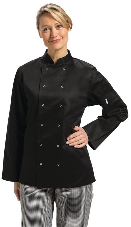  Whites Vegas Kochjacke lange &Auml;rmel schwarz 