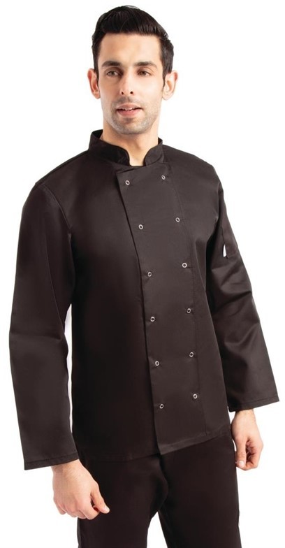  Whites Vegas Kochjacke lange &Auml;rmel schwarz 