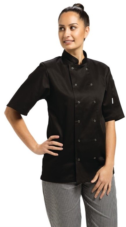  Whites Vegas Kochjacke kurze &Auml;rmel schwarz 