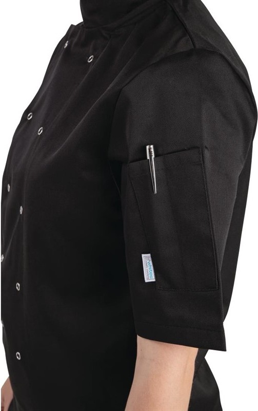  Whites Vegas Kochjacke kurze &Auml;rmel schwarz 
