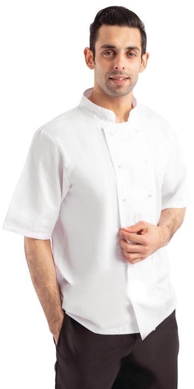 Whites Boston Kochjacke kurze &Auml;rmel wei&szlig; 