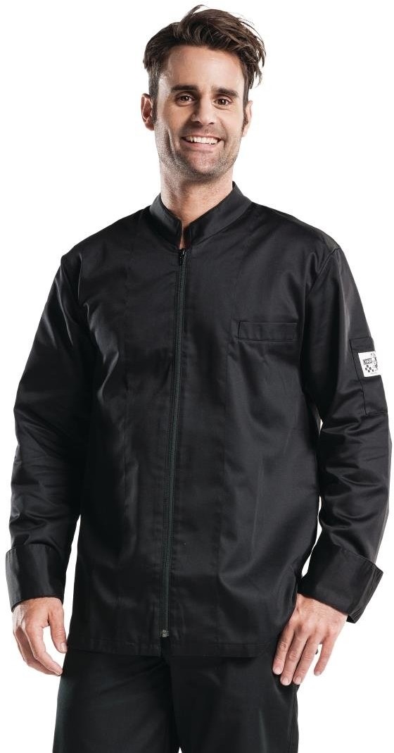  Chaud Devant Monza Herrenkochjacke lange &Auml;rmel schwarz 