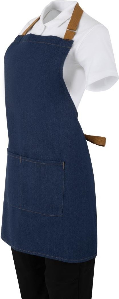  Southside Kurze Sch&uuml;rze in Denim Blau mit Seilband in Hellbraun 