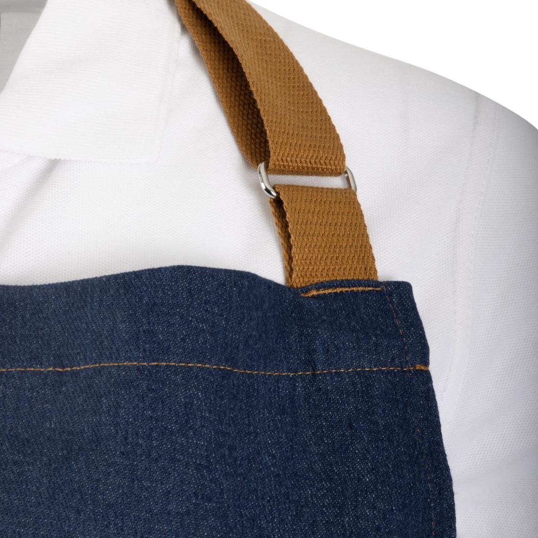  Southside Kurze Sch&uuml;rze in Denim Blau mit Seilband in Hellbraun 