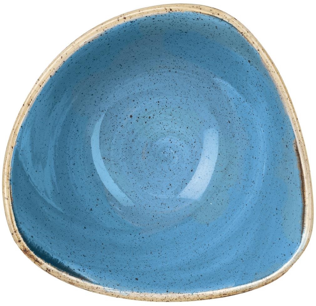  Churchill Stonecast Dreieckige Sch&uuml;ssel, Kornblumenblau, 184 mm, (12 St&uuml;ck) 