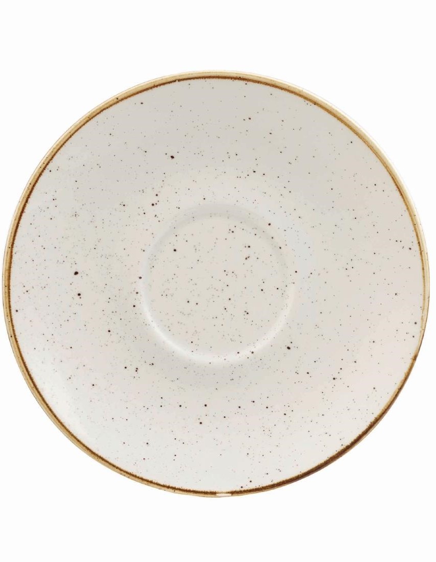  Churchill Stonecast, runde Cappuccino-Untertassen, Gerstenwei&szlig;, 156 mm, (12 St&uuml;ck) 