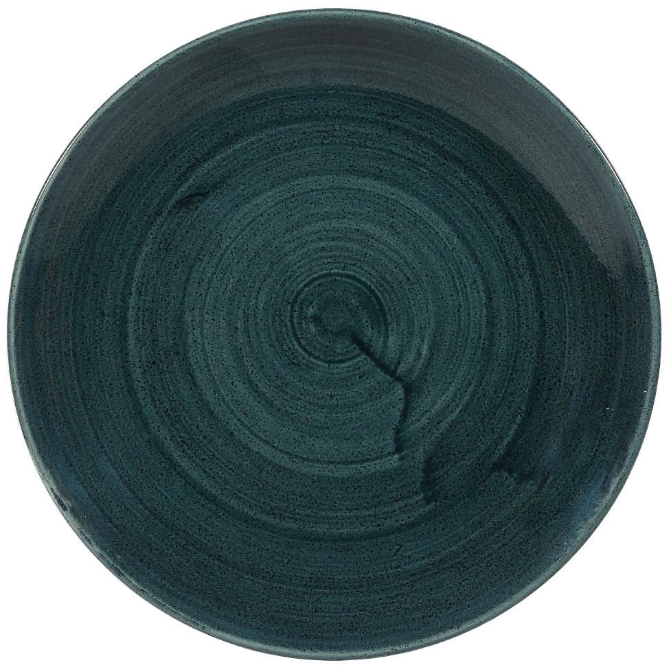  Churchill Stonecast Patina Coupe-Teller, rustikales Blaugr&uuml;n, 217 mm, (12 St&uuml;ck) 
