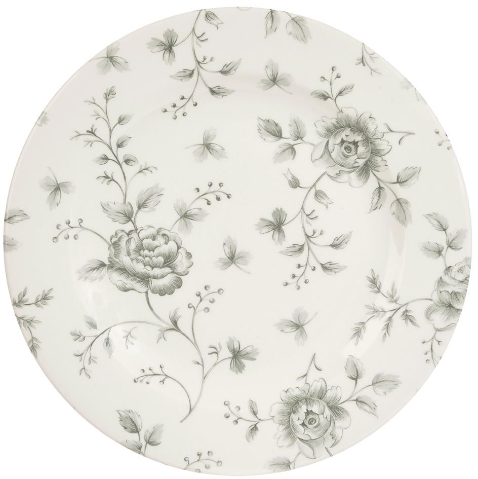  Churchill Vintage Prints Rose Chintz Profilplatten, Grau, 210 mm (6 St&uuml;ck) 