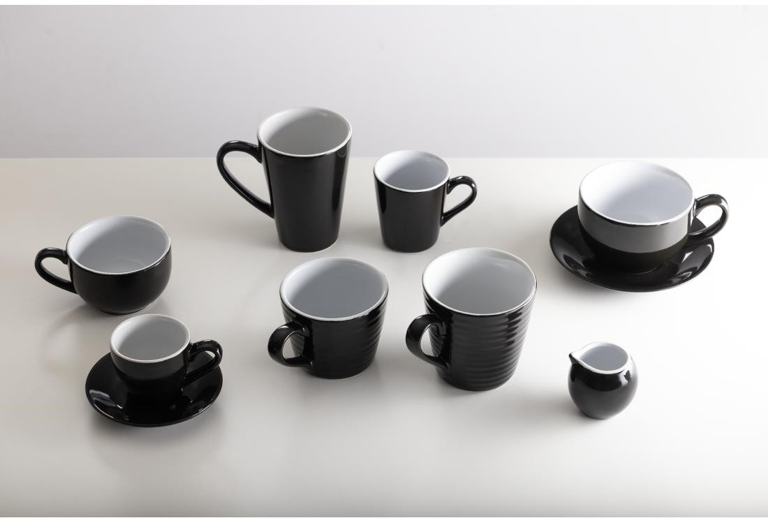  Olympia Cafe Latte Tasse Schwarz - 340ml (12 St&uuml;ck) 