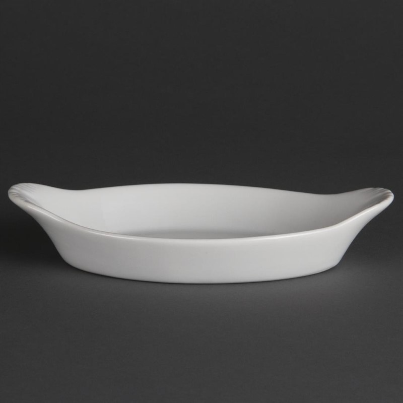  Olympia Whiteware ovale Gratinschalen wei&szlig; 20,4 x 11,5cm 