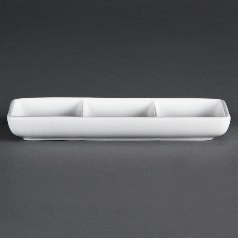  Olympia Whiteware dreifache Pr&auml;sentierschalen 