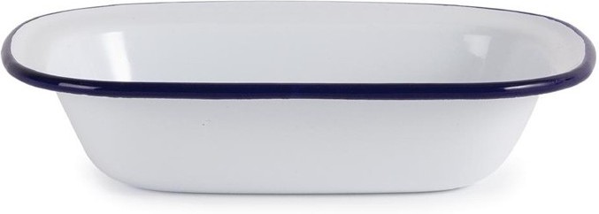  Olympia rechteckige Speiseschale weiß-blau 13,5 x 18cm 