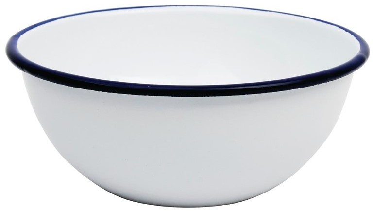  Olympia emaillierte Dessertschalen weiß-blau 6cm 
