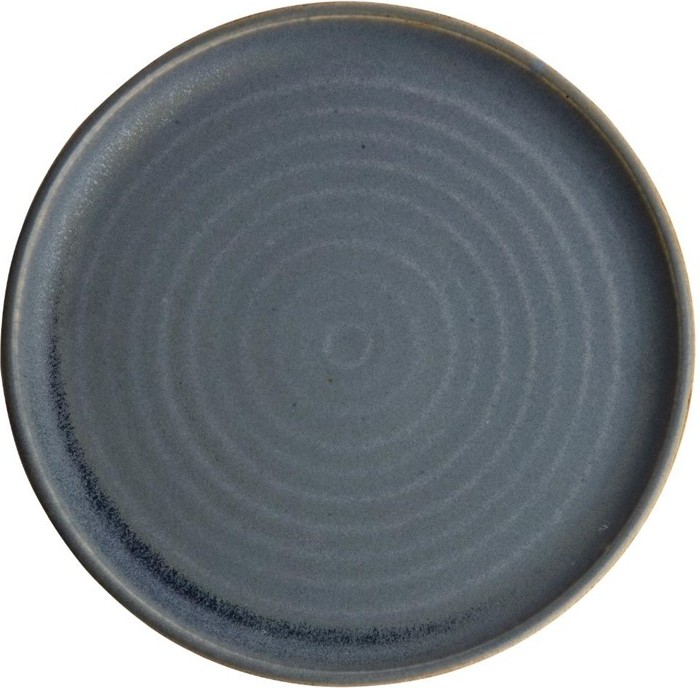  Olympia Canvas runder Teller mit schmalem Rand granit-blau 26,5cm 