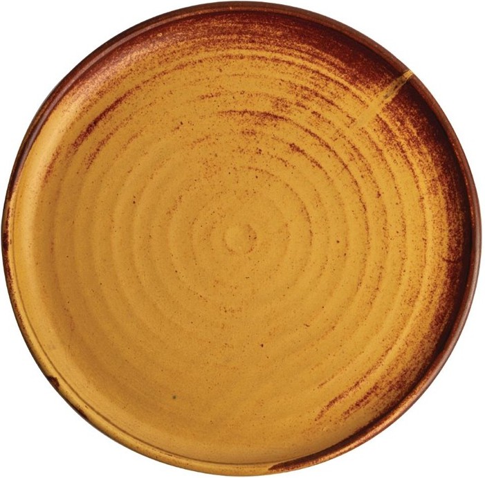  Olympia Canvas runder Teller mit schmalem Rand siena-rost 26,5cm 