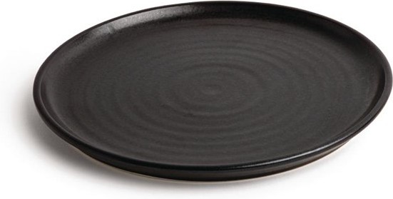  Olympia Canvas runder Teller mit schmalem Rand schwarz 26,5cm 