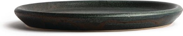  Olympia Canvas runder Teller mit schmalem Rand dunkelgrün 18cm 