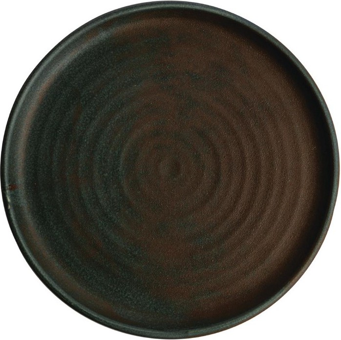  Olympia Canvas runder Teller mit schmalem Rand dunkelgr&uuml;n 26,5cm 