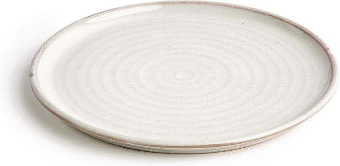  Olympia Canvas runder Teller mit schmalem Rand wei&szlig; 26,5cm 
