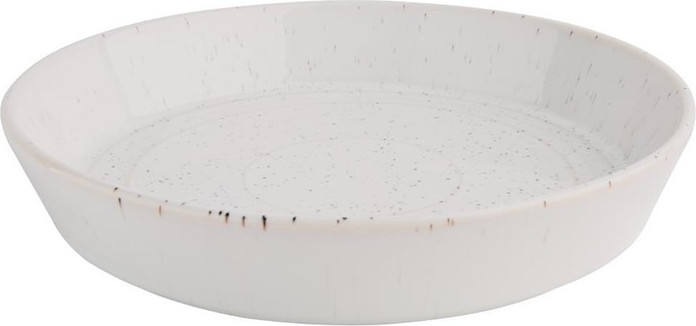  Olympia Cavolo Flache runde Schale wei&szlig; gesprenkelt 220mm (4 St&uuml;ck) 