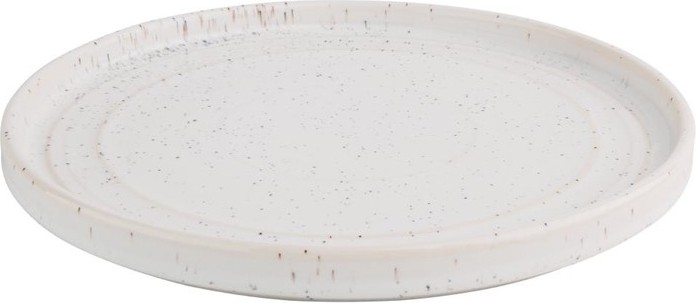  Olympia Flache runde Teller Cavolo wei&szlig; gesprenkelt 220mm 