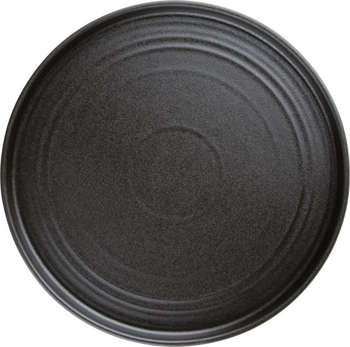  Olympia Cavolo Strukturierte Schwarz Flache Runde Teller 270mm 4er Pack 
