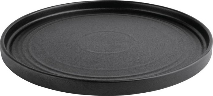  Olympia Cavolo Strukturierte Schwarz Flache Runde Teller 270mm 4er Pack 