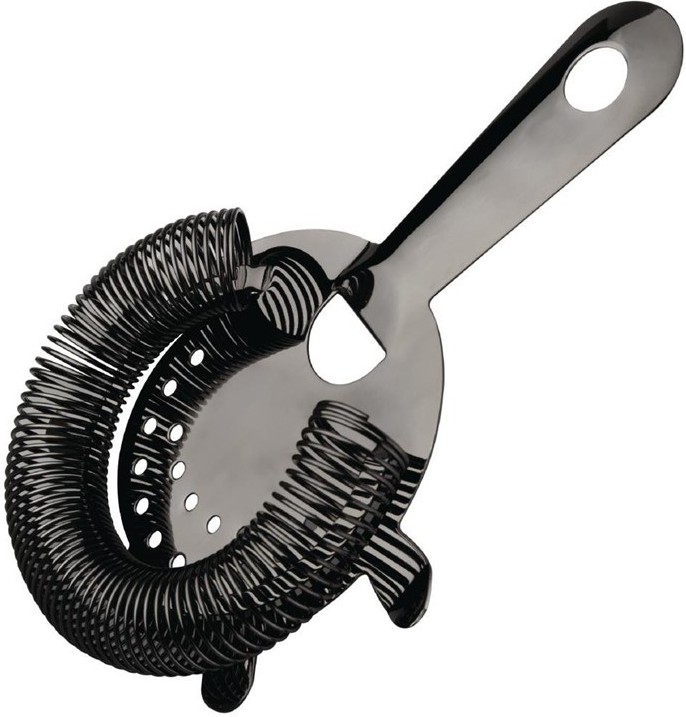  Olympia Hawthorne Cocktail Sieb 4 Zinken schwarz 
