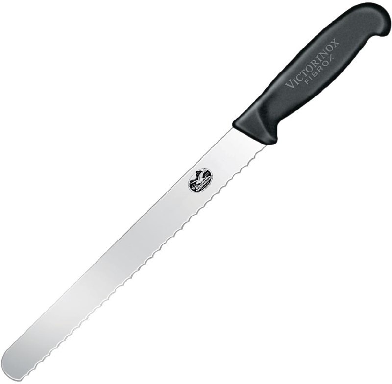  Victorinox Fibrox Fleischmesser Wellenschliff mit stumpfer Spitze 30,5cm 