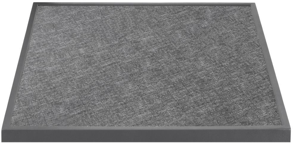  Bolero Black Brushed Mix Outdoor-Tischplatte aus geh&auml;rtetem Glas, quadratisch, graue Zierleiste, 700 mm 