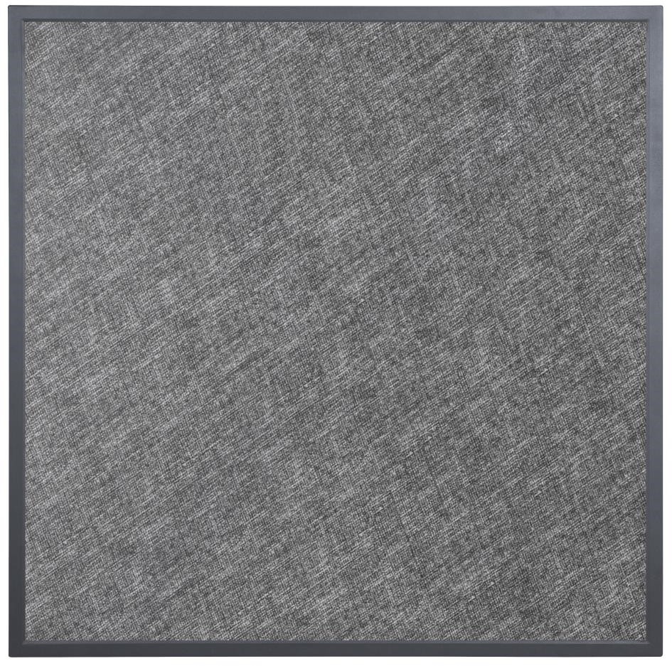  Bolero Black Brushed Mix Outdoor-Tischplatte aus geh&auml;rtetem Glas, quadratisch, graue Zierleiste, 700 mm 