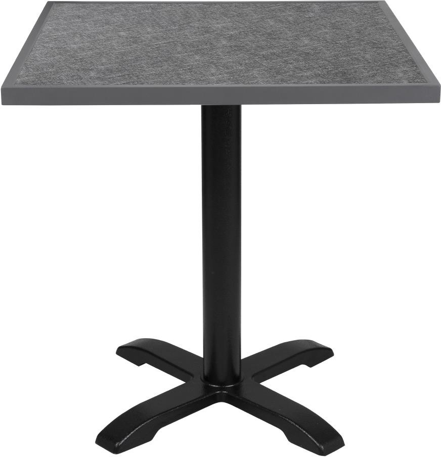  Bolero Black Brushed Mix Outdoor-Tischplatte aus geh&auml;rtetem Glas, quadratisch, graue Zierleiste, 700 mm 