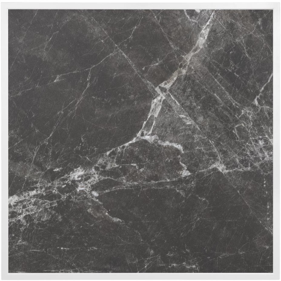  Bolero Dark Granite Effect Outdoor-Tischplatte aus geh&auml;rtetem Glas, wei&szlig;e Zierleiste, 700 mm 