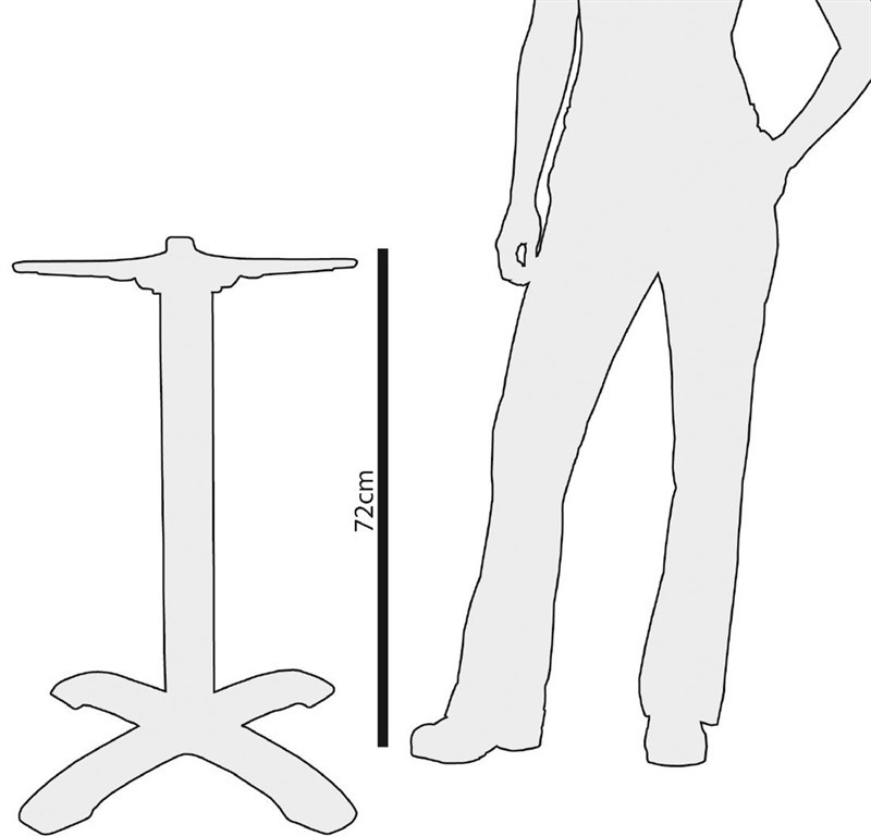  Bolero runder Tischfu&szlig; Chrom 72cm hoch 